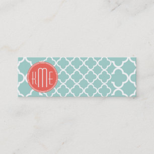 Carte De Visite Mini Quatrefoil en bon état et de corail avec le