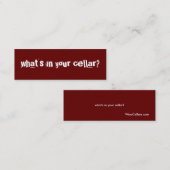 Carte De Visite Mini qu'est dans votre cave ? (Devant / Derrière)
