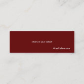 Carte De Visite Mini qu'est dans votre cave ? (Dos)