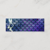 Carte De Visite Mini Queue de sirène en bleu et scales étincelantes (Dos)