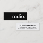 Carte De Visite Mini radio. (Devant / Derrière)