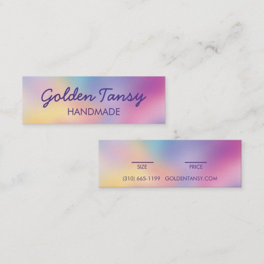 Carte De Visite Mini Rainbow Blur Clothing Jewelry Price Size Hang Tag (Devant / Derrière)