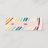 Carte De Visite Mini Rainbow Stripes Handmade CUSTOM PriceSize Hang Tag (Dos)
