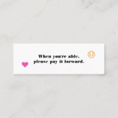 Carte De Visite Mini Random Act Of Kindness Calling Card (Dos)