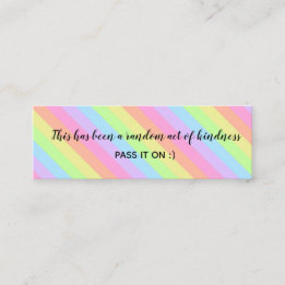 Carte De Visite Mini Random Act of Kindness Rainbow Pastel Stripes