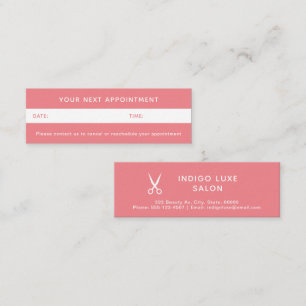 Carte De Visite Mini Rappel de rendez-vous de salon de coiffure Ciseaux