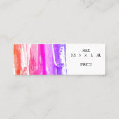 Carte De Visite Mini Rayure de peinture Texture Fait main TAILLE ÉTIQUE (Dos)