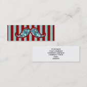 CARTE DE VISITE MINI RAYURES BLEUES DRÔLES DE ROUGE DE PARTIES (Devant / Derrière)