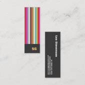 Carte De Visite Mini Rayures colorées Monogramme Mini (Devant / Derrière)