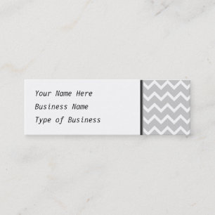 Carte De Visite Mini Rayures grises et blanches de zigzag