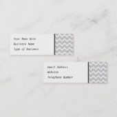 Carte De Visite Mini Rayures grises et blanches de zigzag (Devant / Derrière)