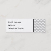 Carte De Visite Mini Rayures grises et blanches de zigzag (Dos)