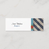 Carte De Visite Mini Rayures (lignes parallèles) - bleu gris (Devant)