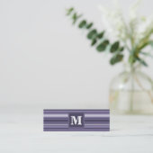 Carte De Visite Mini Rayures violettes de cuir monogramme (Debout devant)