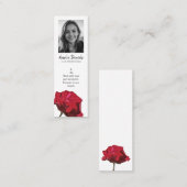 Carte De Visite Mini Red Rose Funeral Mini Bookmark Card (Devant / Derrière)