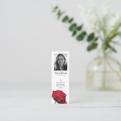 Carte De Visite Mini Red Rose Funeral Mini Bookmark Card (Debout devant)