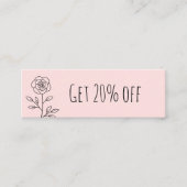 Carte De Visite Mini Réduction simple à la mode rose pastel (Devant)