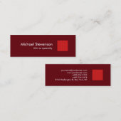 Carte De Visite Mini Redwood Red Modern Unique Design (Devant / Derrière)