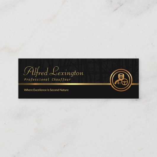 Carte De Visite Mini Reed Plante Grunge Exquise Black Gold Line (Devant)