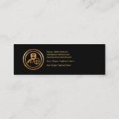 Carte De Visite Mini Reed Plante Grunge Exquise Black Gold Line (Dos)