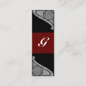 Carte De Visite Mini RENAISSANCE ARCHITECTE MONOGRAM 3 gris foncé rouge (Dos)