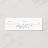 Carte De Visite Mini Rendez-vous argenté moderne de Bokeh (Dos)