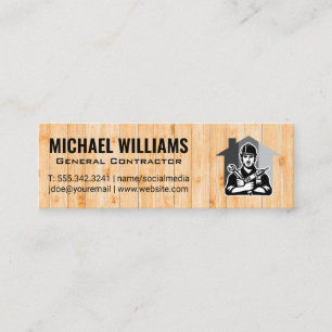 Carte De Visite Mini Réparateur avec outils main Bois