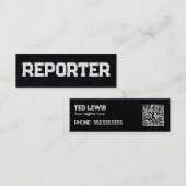 Carte De Visite Mini Reporter Simple QR (Devant / Derrière)