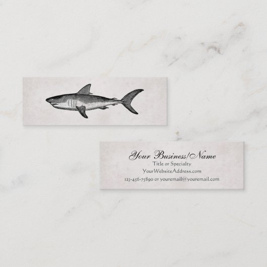 Carte De Visite Mini Requin vintage (Devant / Derrière)