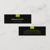 Carte De Visite Mini Responsable de construction - Compacte vert pour l (Devant / Derrière)