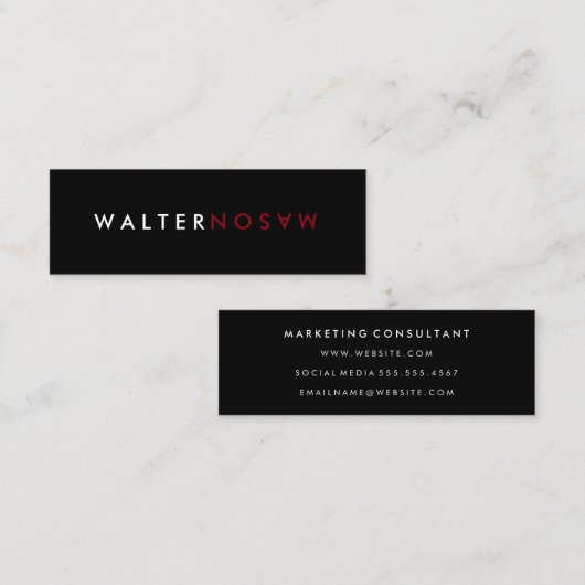 Carte De Visite Mini Retourner lettre (Devant / Derrière)