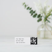 Carte De Visite Mini Rétro conception noire et blanche à la mode (Debout devant)