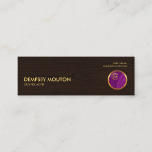 Carte De Visite Mini Rétro fondateur en bois professionnel élégant d