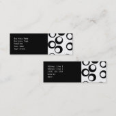 Carte De Visite Mini Rétro modèle noir et blanc de cercles (Devant / Derrière)