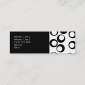 Carte De Visite Mini Rétro modèle noir et blanc de cercles (Dos)