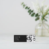 Carte De Visite Mini Rétro modèle noir et blanc de cercles (Debout devant)