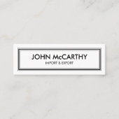 Carte De Visite Mini Rétro noir blanc bandes professionnelles minimalis (Devant)