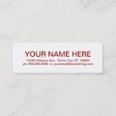 Carte De Visite Mini rétro TRATTORIA (Dos)