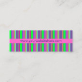 Carte De Visite Mini Rétros rayures de filles d'amusement de roses (Dos)