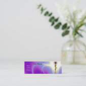 Carte De Visite Mini ROD ASCLEPIUS GUÉRISON MÉDICALE Monogramme Violet (Debout devant)