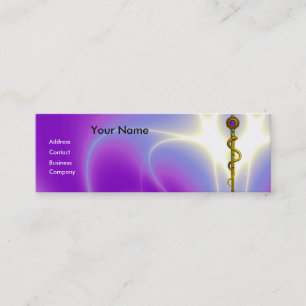 Carte De Visite Mini ROD ASCLEPIUS MÉDICAL SOIN Monogramme Violet