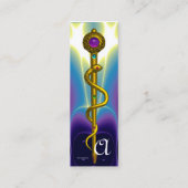 Carte De Visite Mini ROD ASCLEPIUS SOINS DE SANTÉ MÉDICALES Monogramme  (Dos)