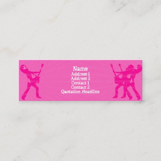 Carte De Visite Mini Rose de guitariste - maigre (Devant)