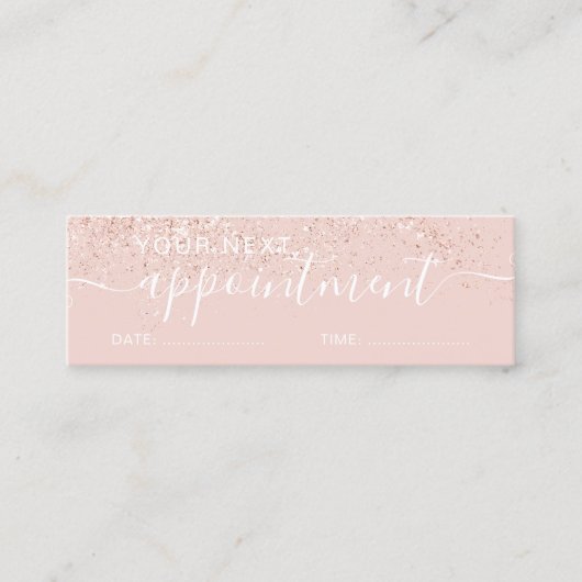 Carte De Visite Mini rose de maquillage rendez-vous de parties scintill (Devant)