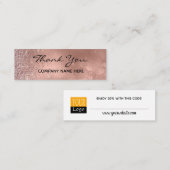 Carte De Visite Mini Rose de remise Merci Gold Business (Devant / Derrière)