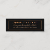 Carte De Visite Mini Rose élégant Gold & Black, billet d'entrée (Devant)