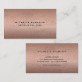 Carte De Visite Mini Rose en cuivre doré professionnel (Devant / Derrière)