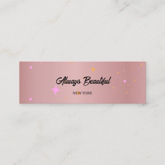 Carte De Visite Mini Rose Esthétique Gold Script Calligraphie (Devant)