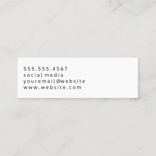 Carte De Visite Mini Rose et Pois (Dos)