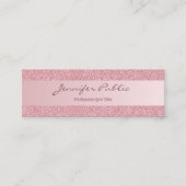 Carte De Visite Mini Rose Gold Parties scintillant Script moderne minim (Devant)